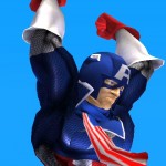 Pictured: Captain America kicking an ass